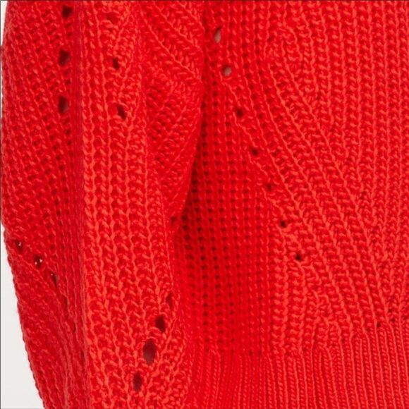Red Long Sleeve Crochet Knit Sweater - NEW - Picture 5 of 5